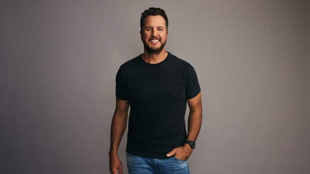 Luke Bryan performing live on stage during the 'Word On The Street Tour' at Morton Amphitheater.